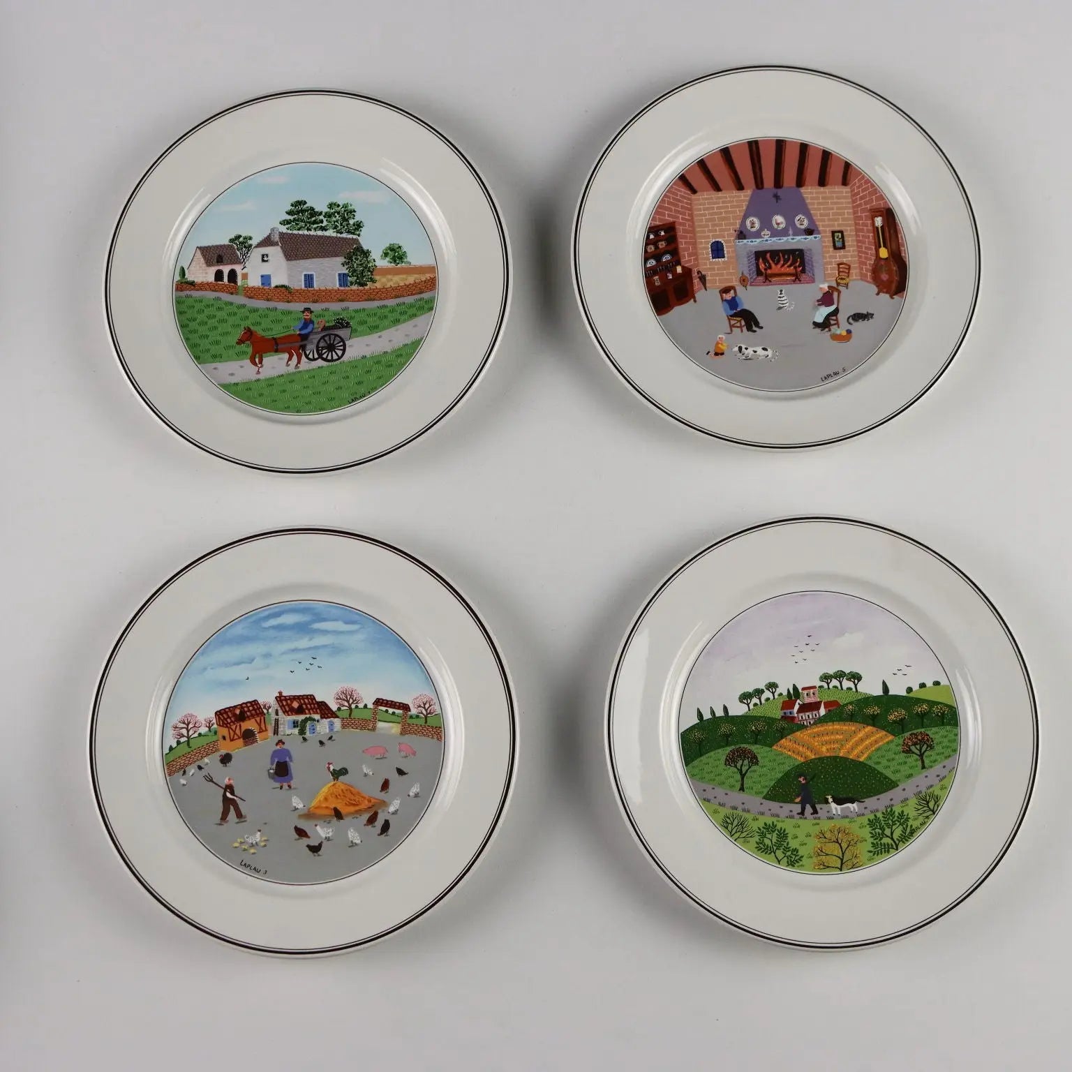 Vintage Plate Set Villeroy & Boch Design Naif Dinnerware Series '900 - Germany, XX Century | Modernism | 