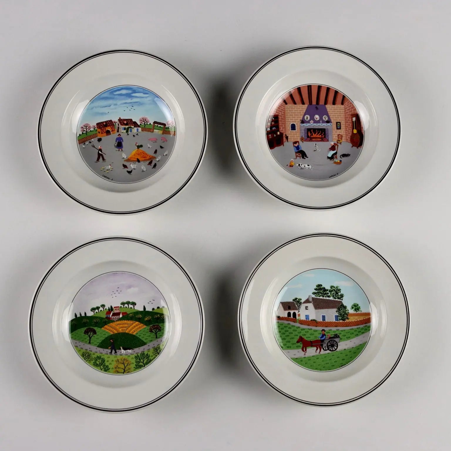 Vintage Plate Set Villeroy & Boch Design Naif Dinnerware Series '900 - Germany, XX Century | Modernism | 