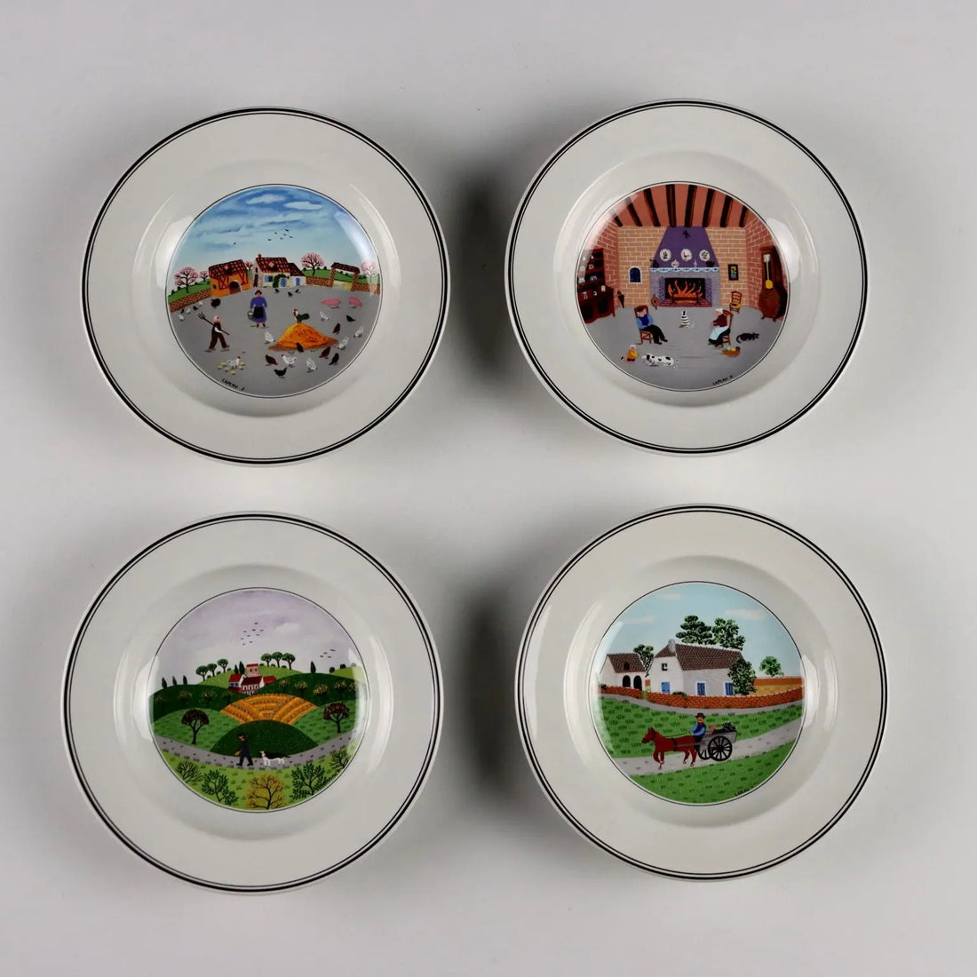 Vintage Plate Set Villeroy & Boch Design Naif Dinnerware Series '900 - Germany, XX Century | Modernism | 