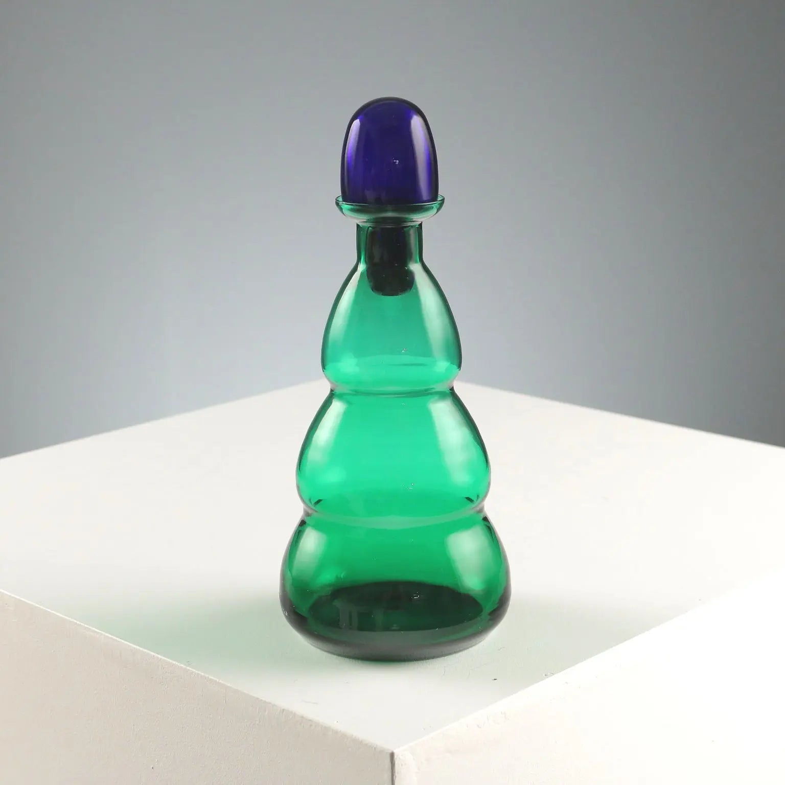 Vintage Bottle Carlo Moretti Murano Glass Italy 1980s