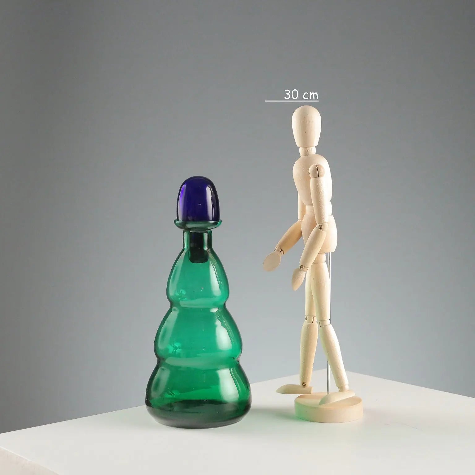 Vintage Bottle Carlo Moretti Murano Glass Italy 1980s