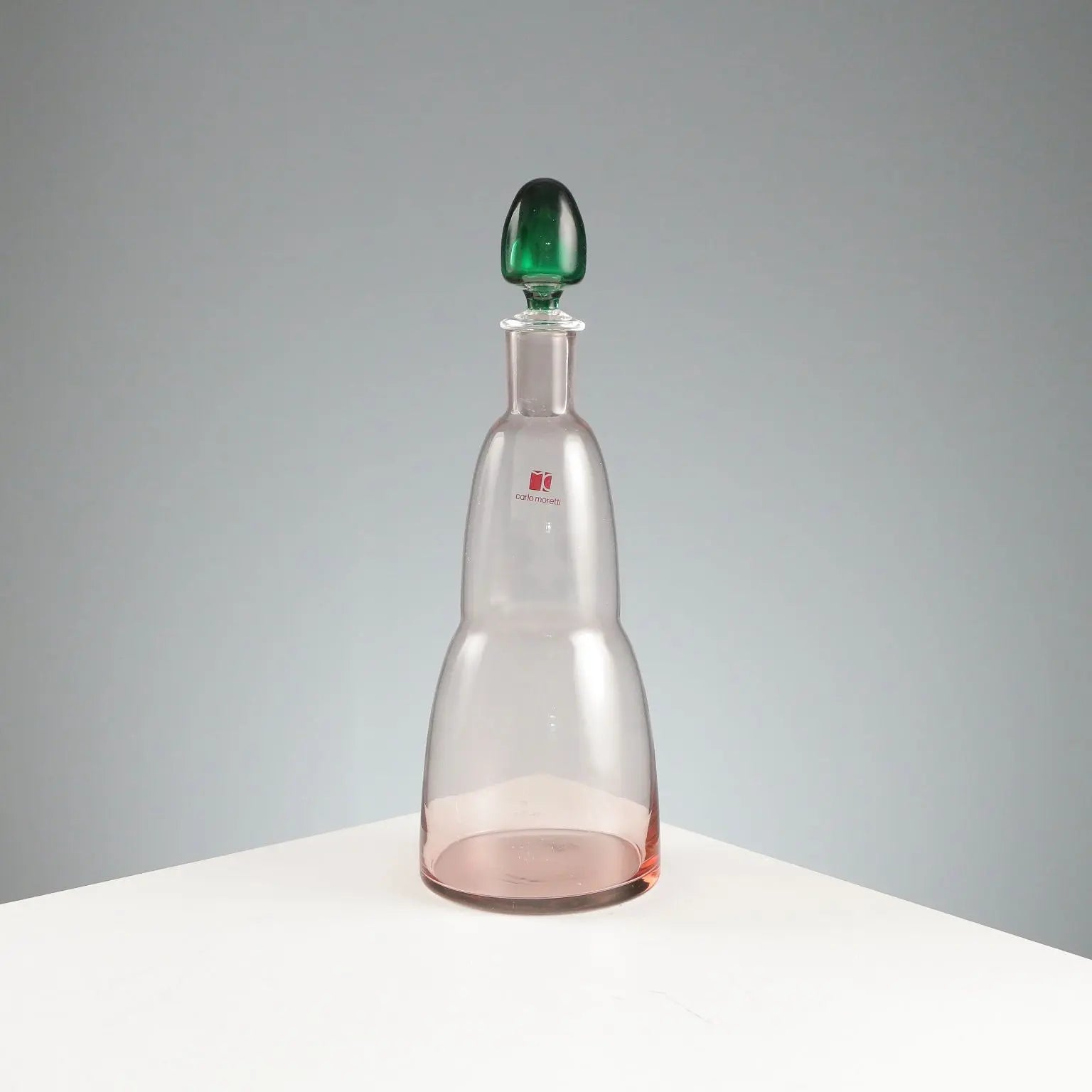 Vintage Bottle Carlo Moretti Murano Manufacture Italy 1980s