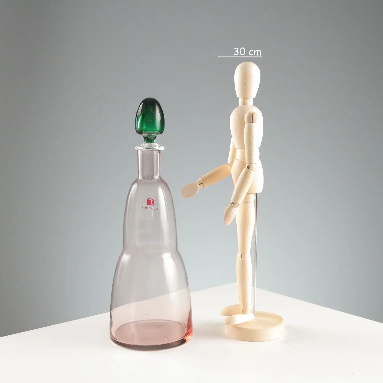 Vintage Bottle Carlo Moretti Murano Manufacture Italy 1980s