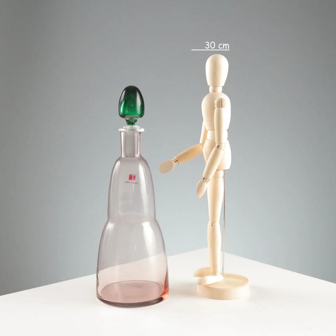 Vintage Bottle Carlo Moretti Murano Manufacture Italy 1980s