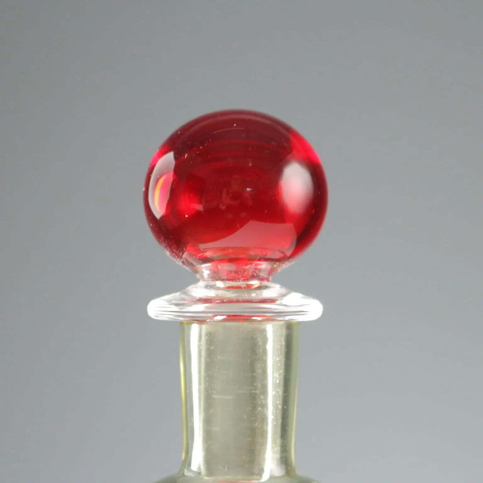 Vintage Glass Bottle Carlo Moretti Murano Manufacture Italy 1980s