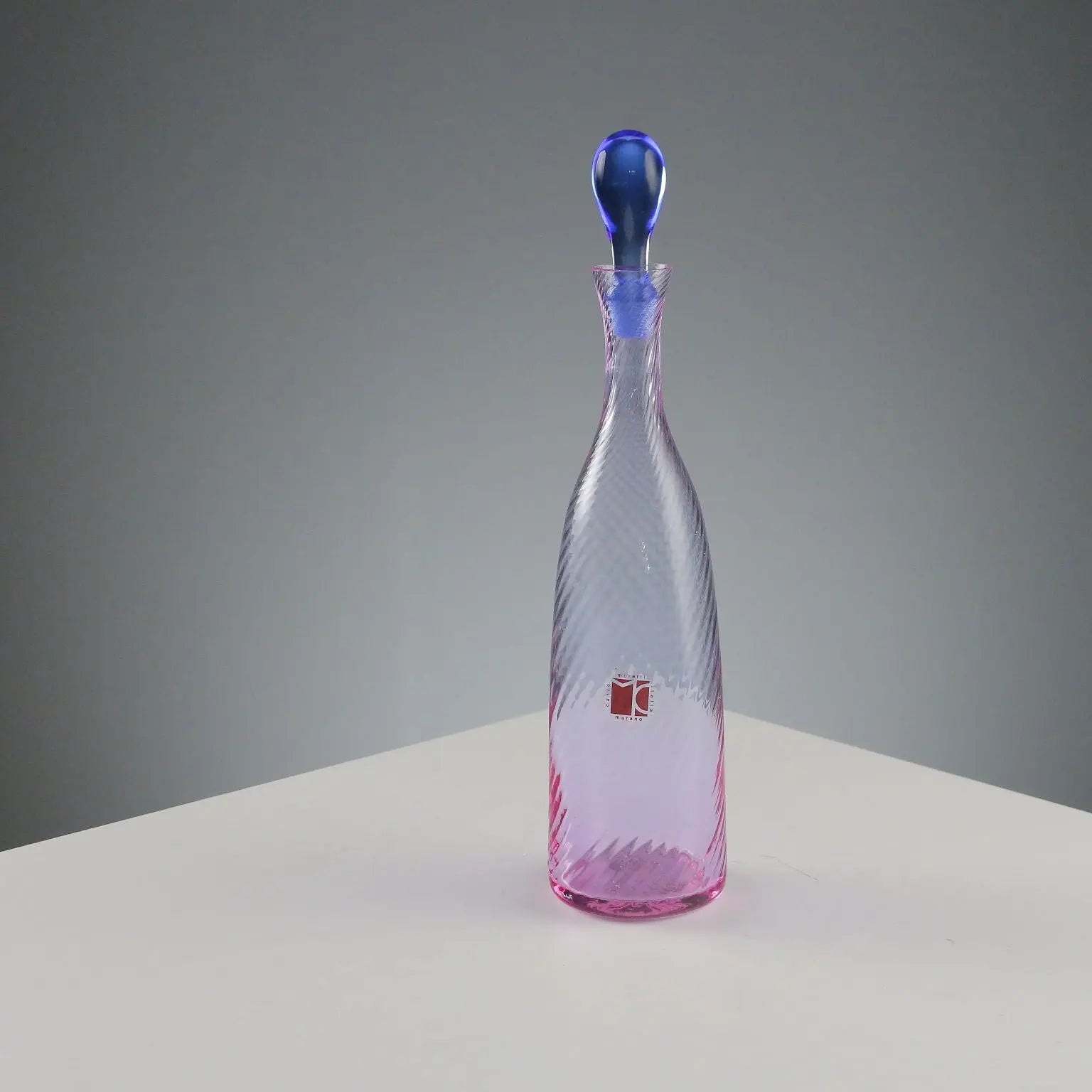 Vintage Bottle Carlo Moretti Murano Glass Italy 1980s