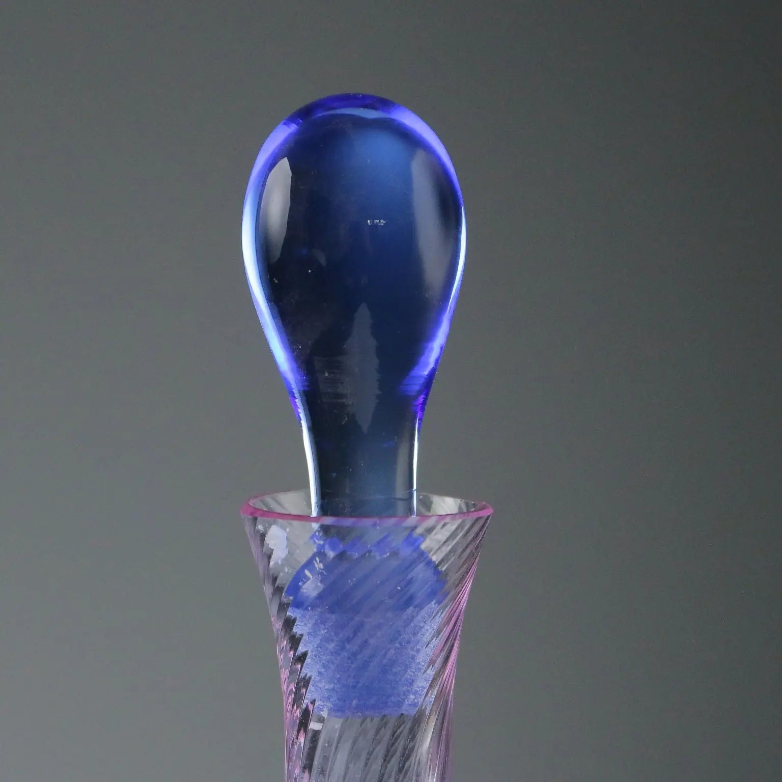 Vintage Bottle Carlo Moretti Murano Glass Italy 1980s