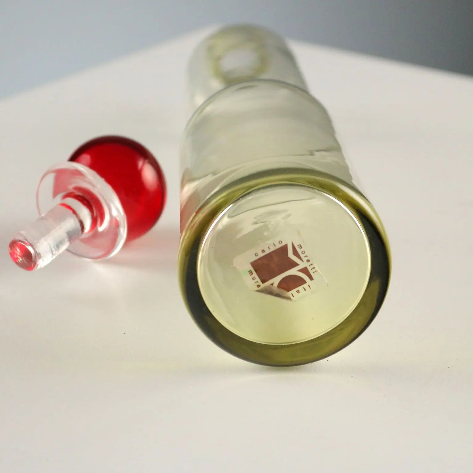 Vintage Bottle Carlo Moretti Murano Manufacture Italy 1980s