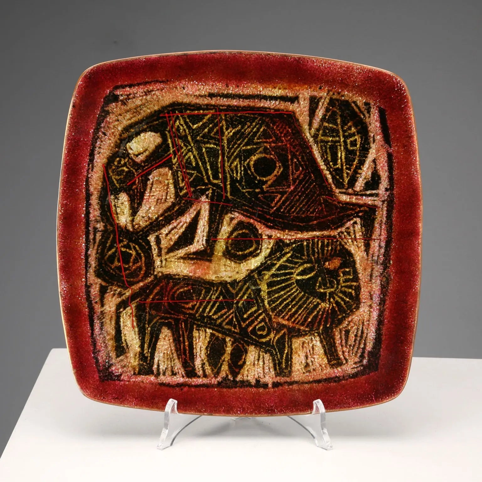 Copper and Enamel Plate Studio Del Campo '50s-'60s