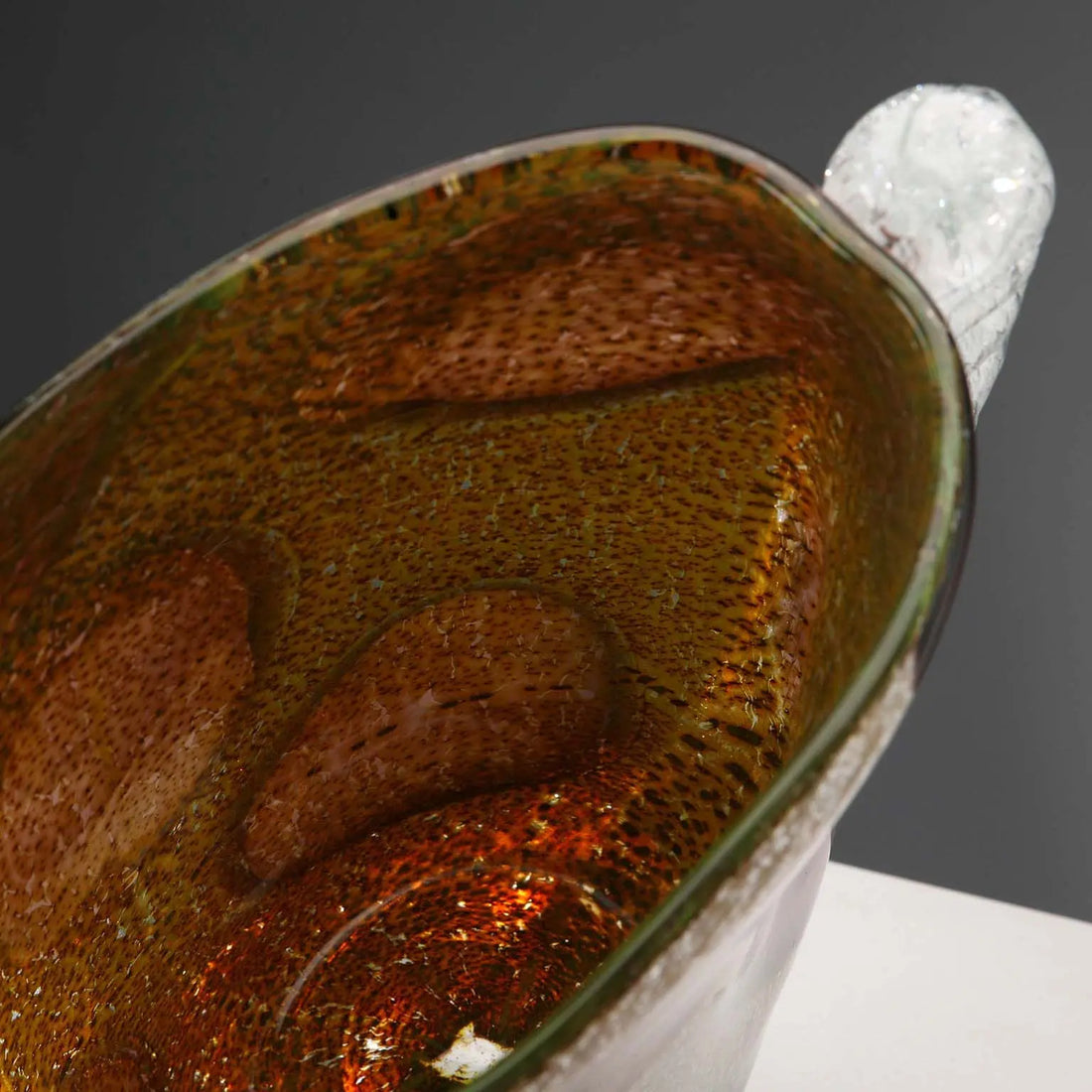 Murano Glass Vase with Silver Leaf 1950s