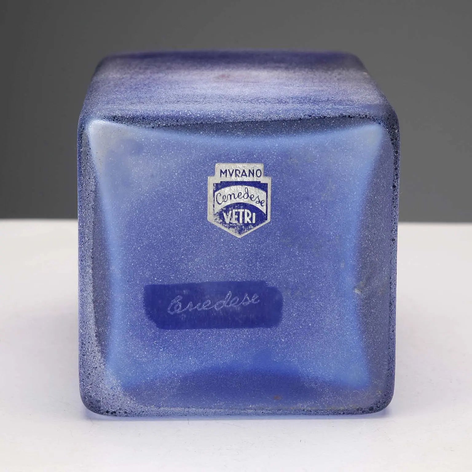 Gino Cenedese Blue Glass Bottle 1960s