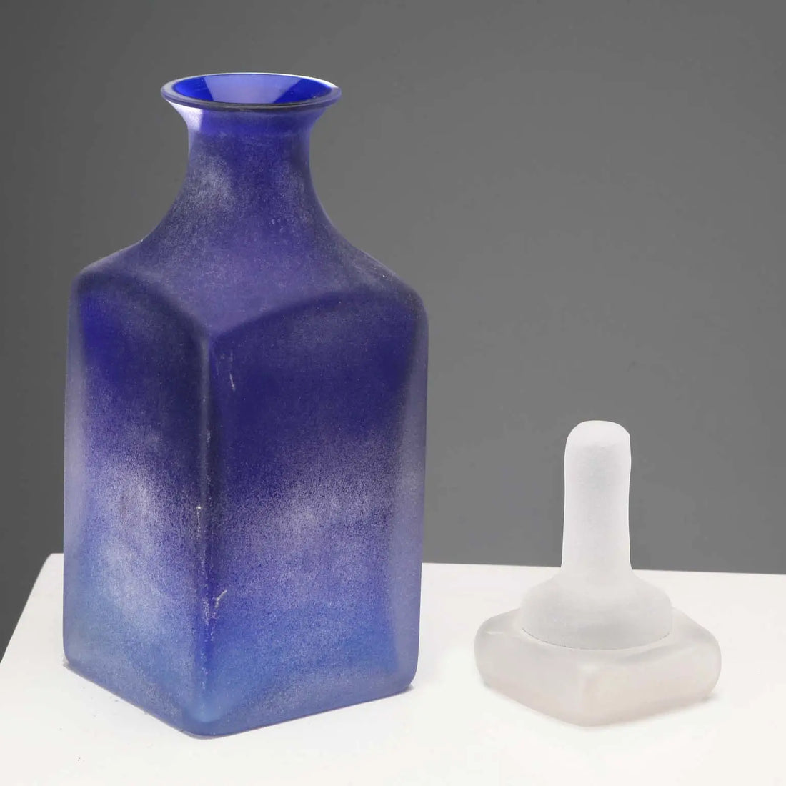 Gino Cenedese Blue Glass Bottle 1960s