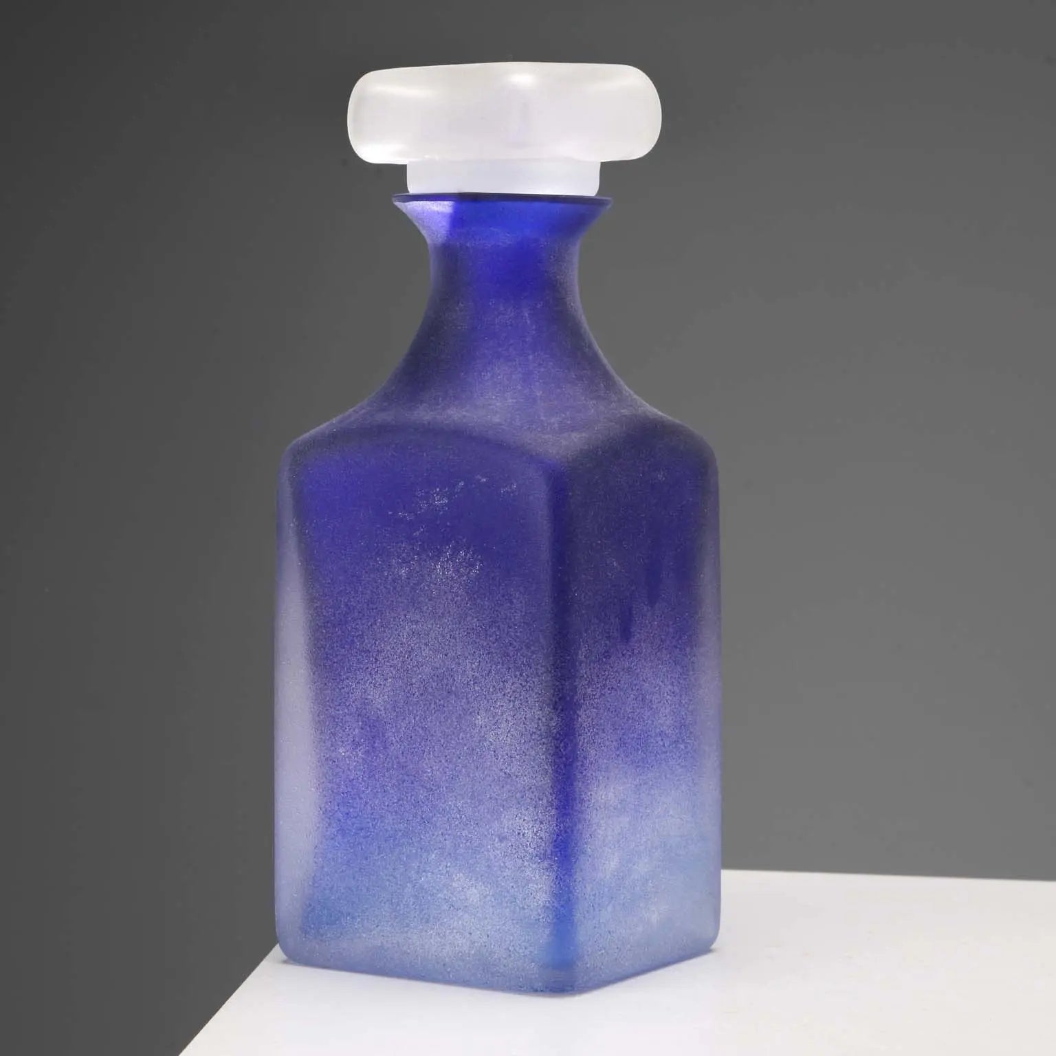 Gino Cenedese Blue Glass Bottle 1960s