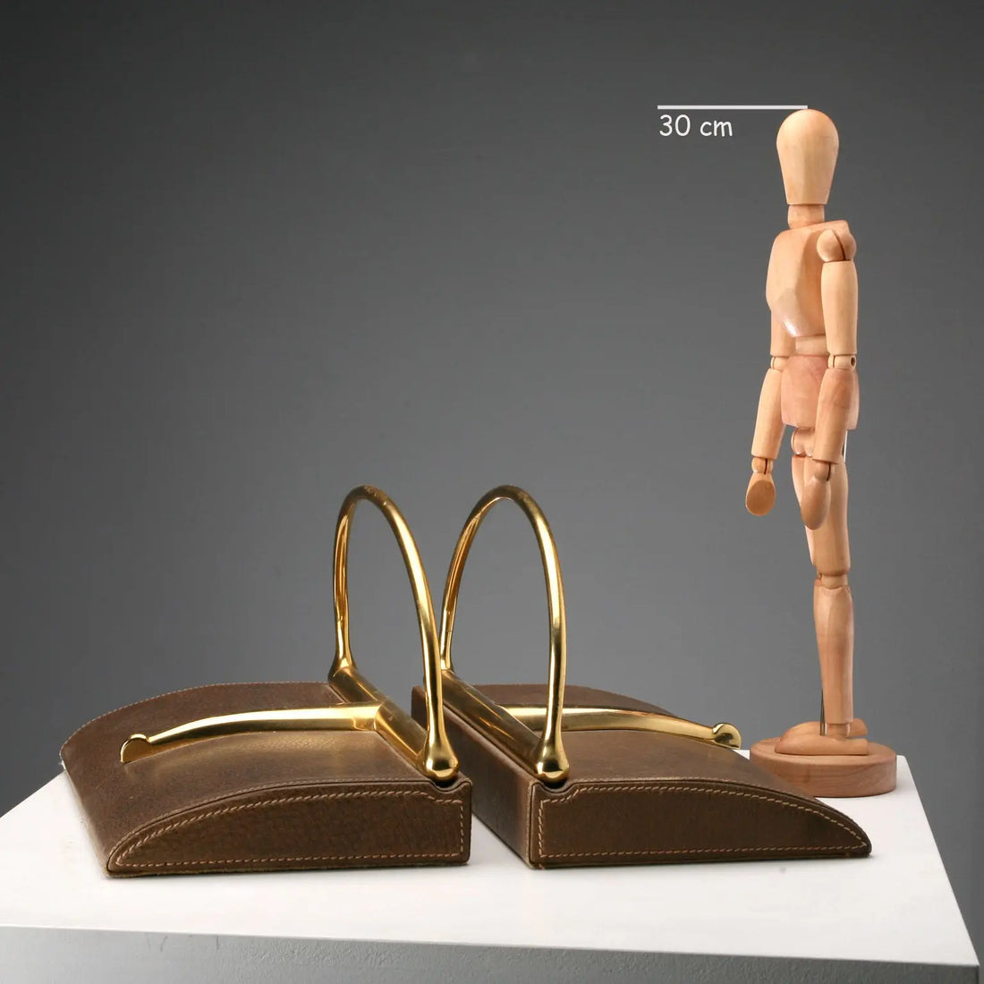 Vintage Gucci Bookends Leather Brass Design Italy 1970s - Italy, 1970s | Modernism | 