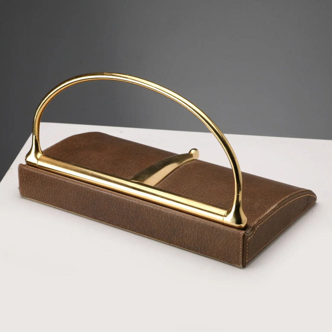 Vintage Gucci Bookends Leather Brass Design Italy 1970s - Italy, 1970s | Modernism | 