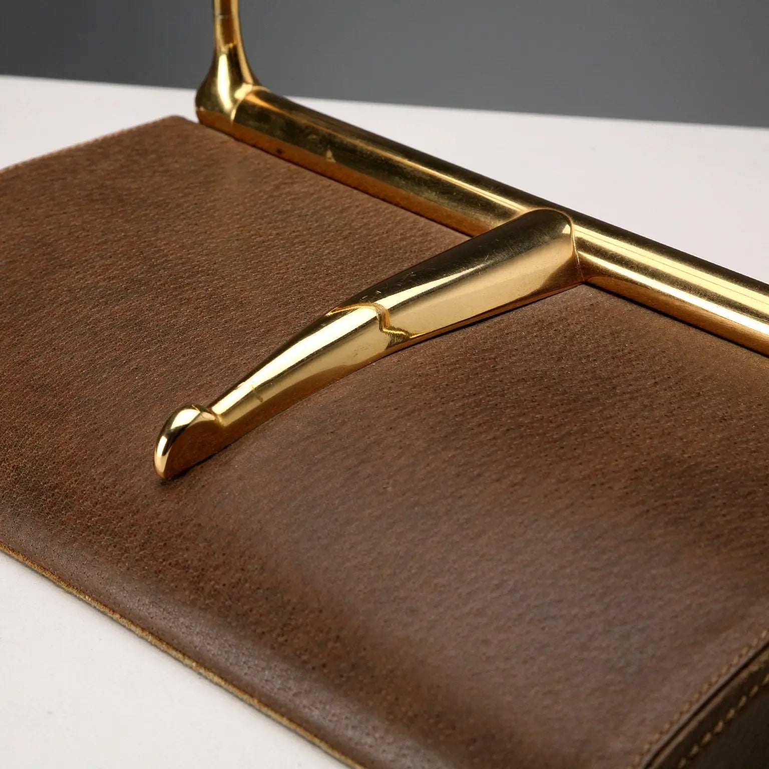 Vintage Gucci Bookends Leather Brass Design Italy 1970s - Italy, 1970s | Modernism | 