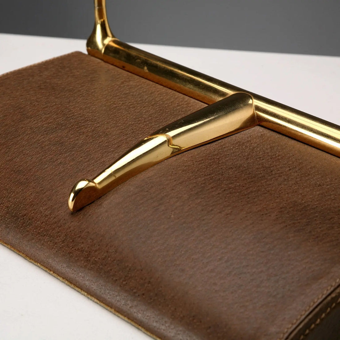 Vintage Gucci Bookends Leather Brass Design Italy 1970s - Italy, 1970s | Modernism | 