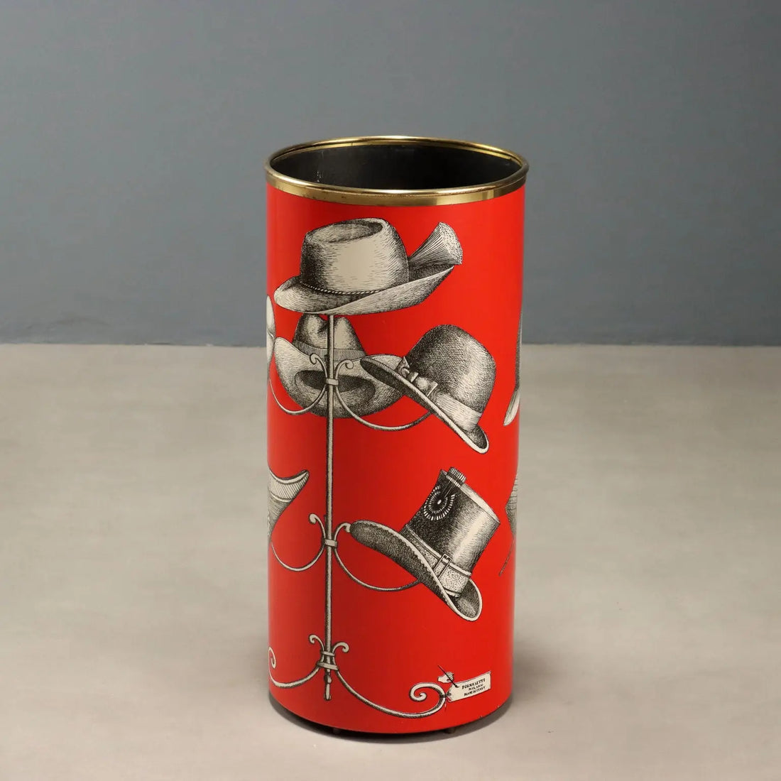 Vintage Umbrella Stand Piero Fornasetti Iron Design Italy 1950s