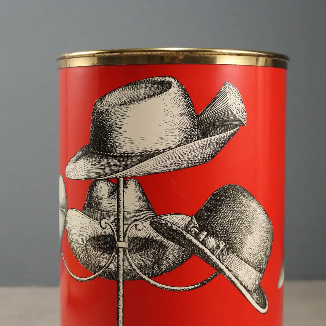 Vintage Umbrella Stand Piero Fornasetti Iron Design Italy 1950s