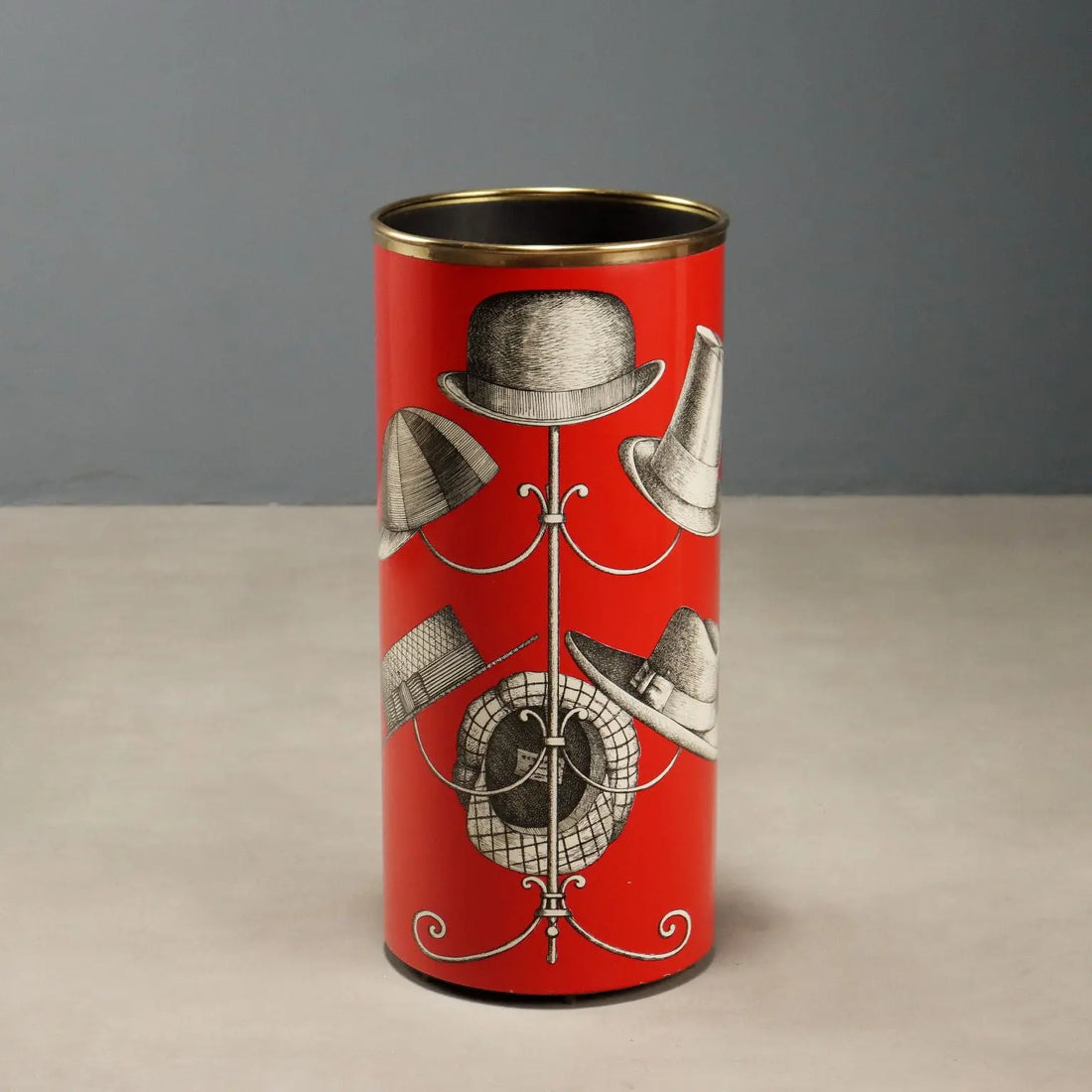 Vintage Umbrella Stand Piero Fornasetti Iron Design Italy 1950s