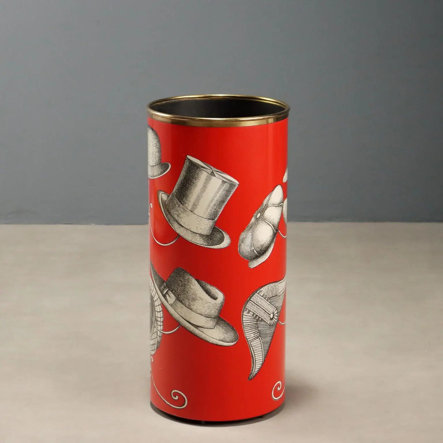 Vintage Umbrella Stand Piero Fornasetti Iron Design Italy 1950s