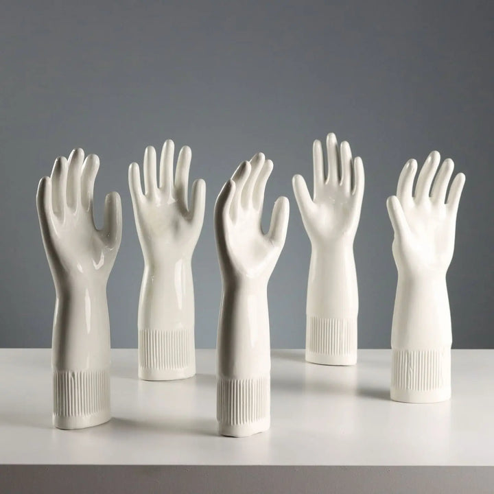 Set of Five Pirelli Lungavilla Porcelain Glove Molds Italy 1980s