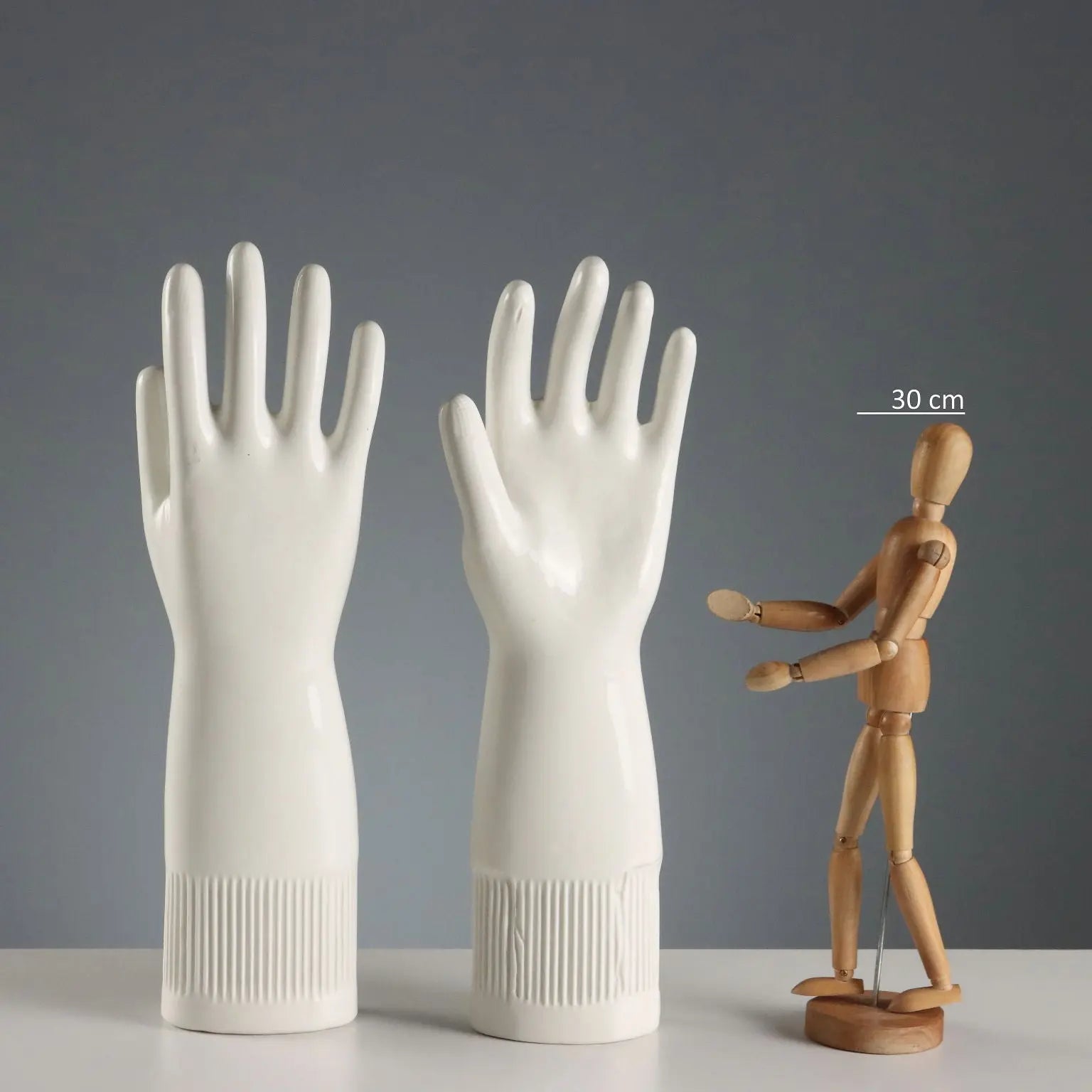 Set of Five Pirelli Lungavilla Porcelain Glove Molds Italy 1980s