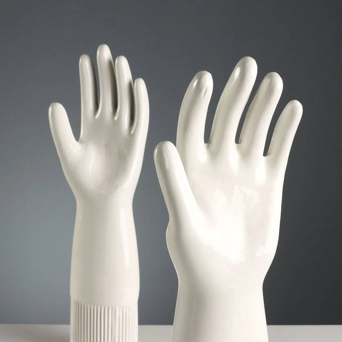 Set of Five Pirelli Lungavilla Porcelain Glove Molds Italy 1980s