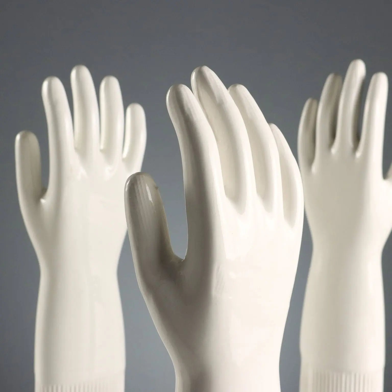 Set of Five Pirelli Lungavilla Porcelain Glove Molds Italy 1980s