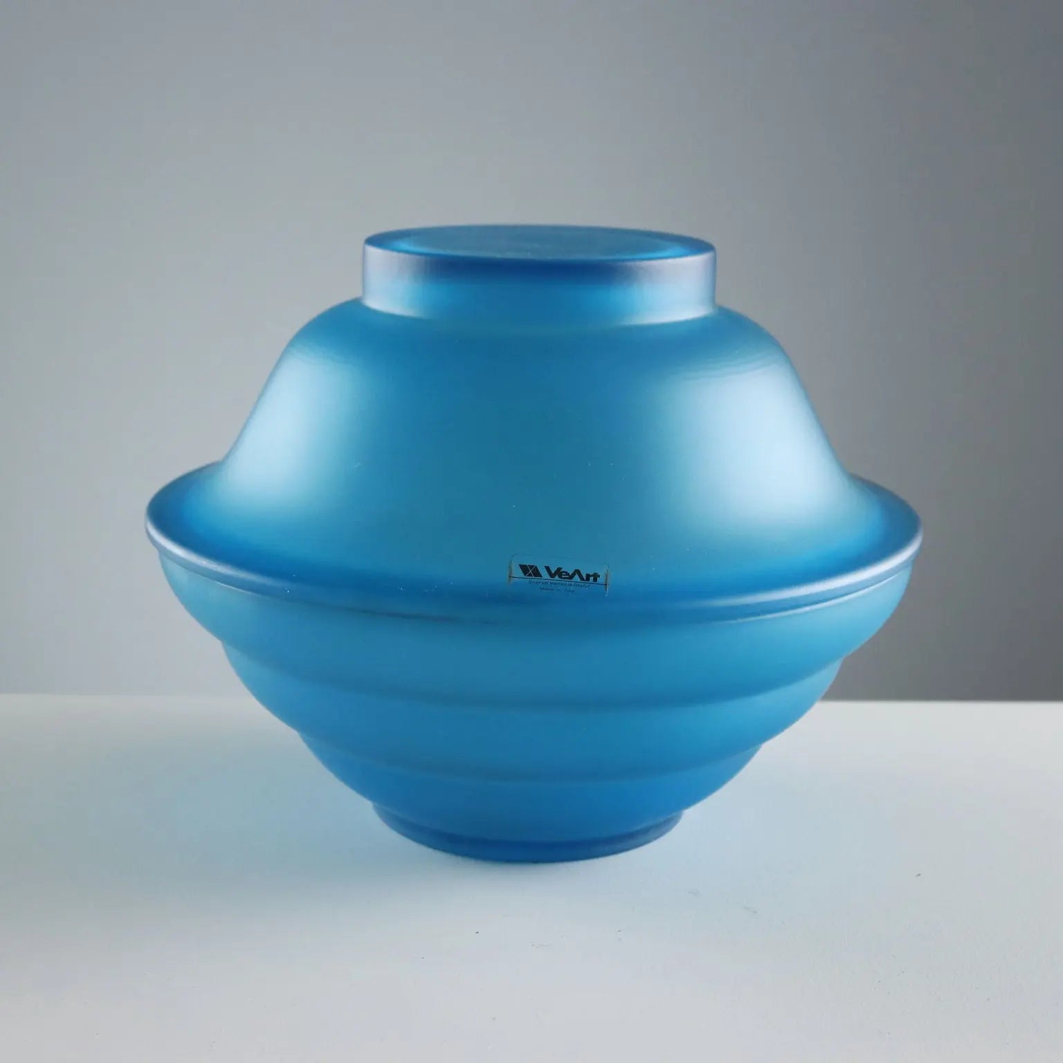 Vintage Bowl and Saucers VeArt Murano Glass Italy 1970s