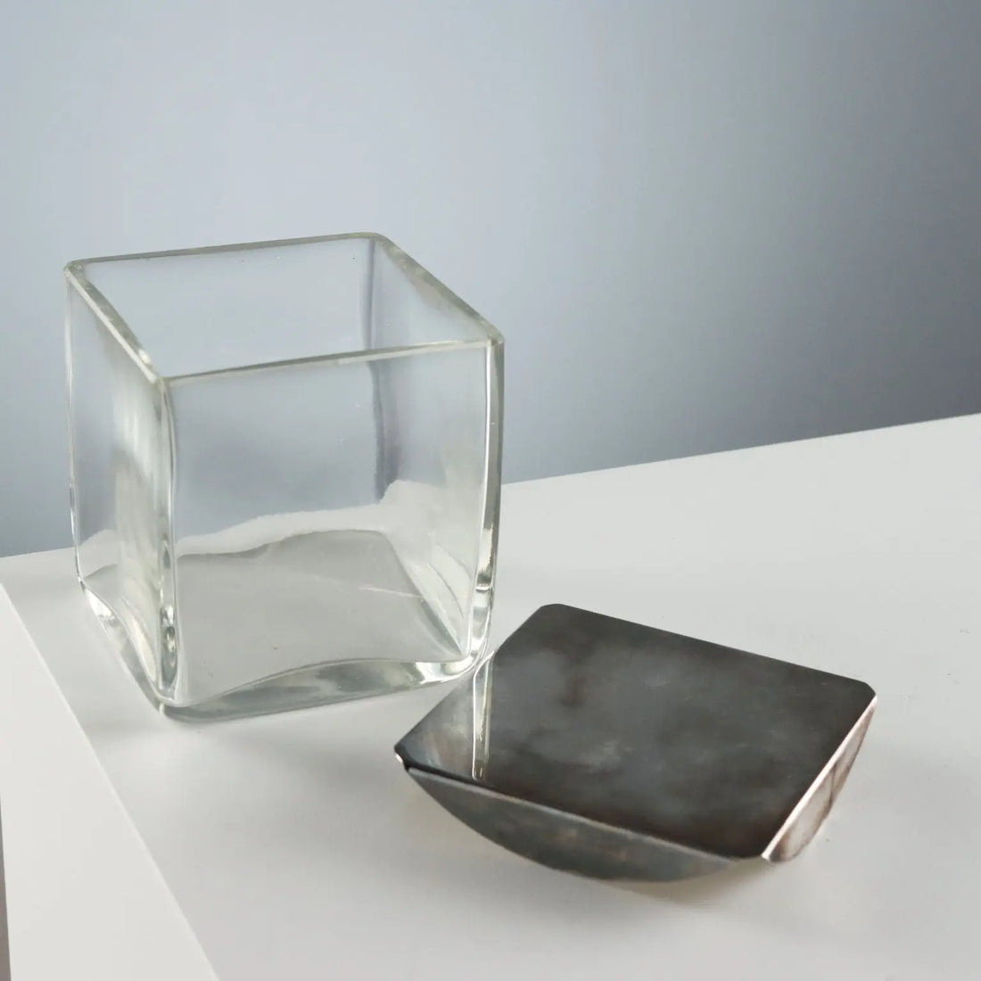 Vintage Casket Glass Metal Lino Sabattini Italy 1960s