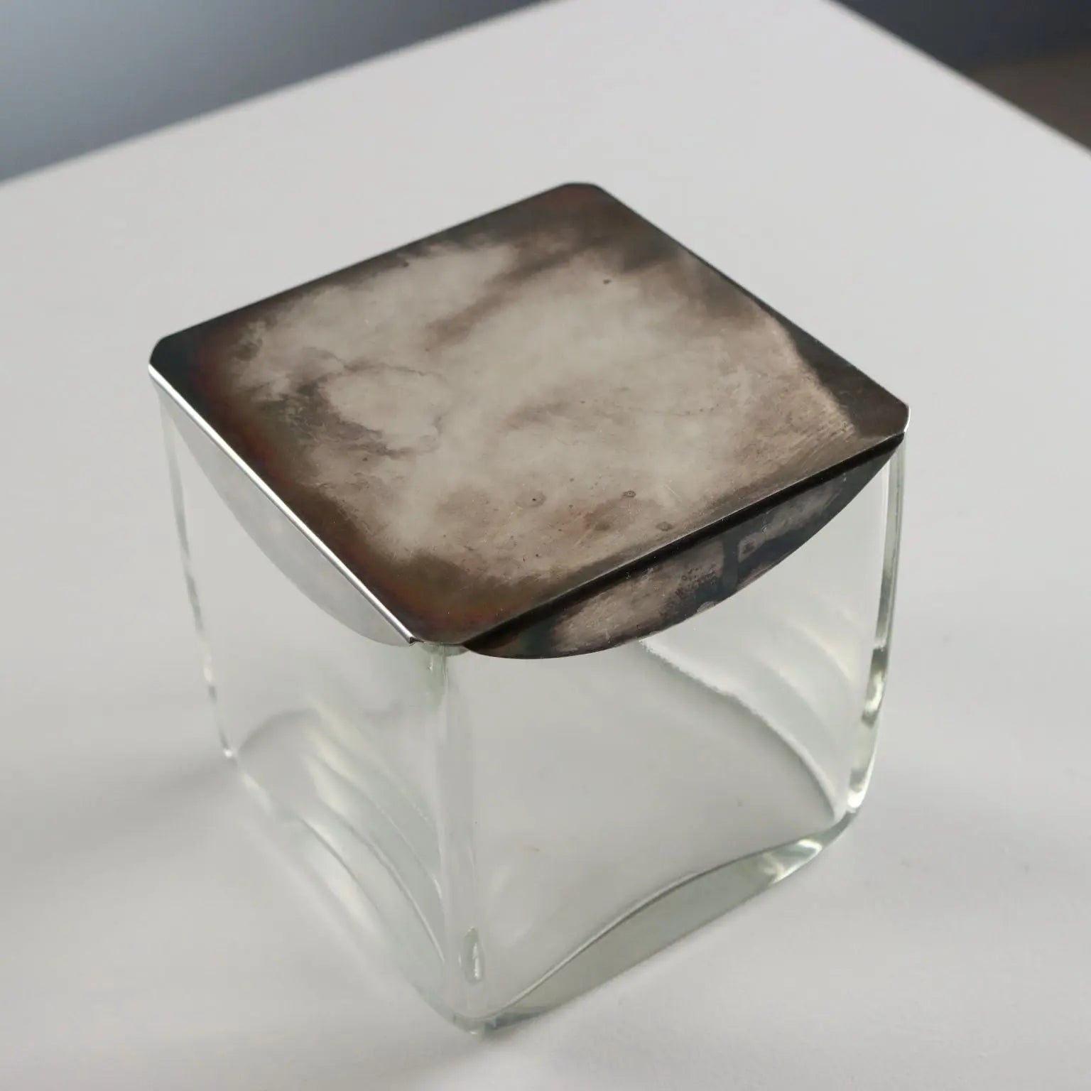 Vintage Casket Glass Metal Lino Sabattini Italy 1960s