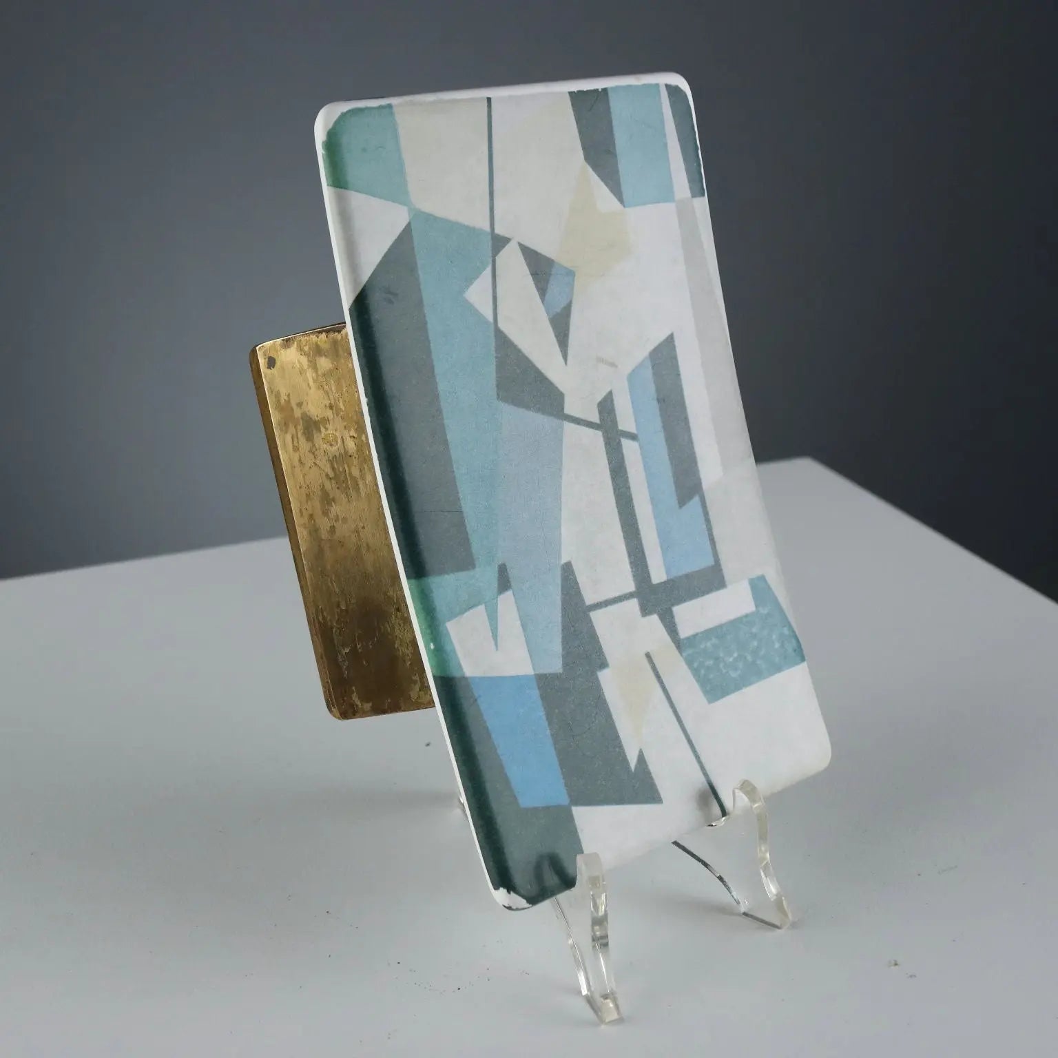 Vintage Handles Brass Plastic Geometric Pattern 1950s-60s