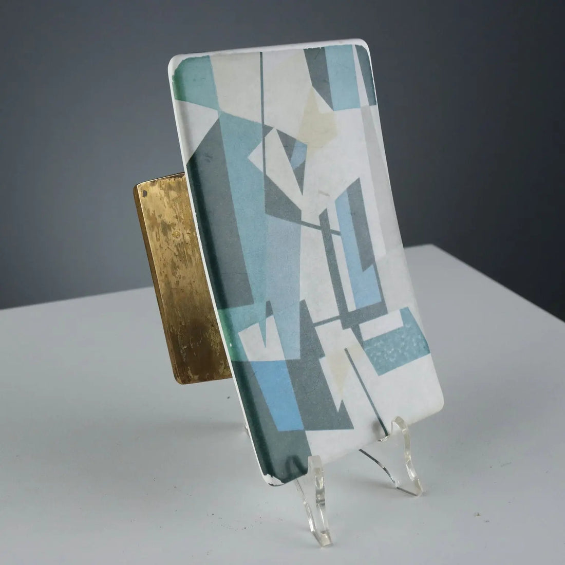 Vintage Handles Brass Plastic Geometric Pattern 1950s-60s