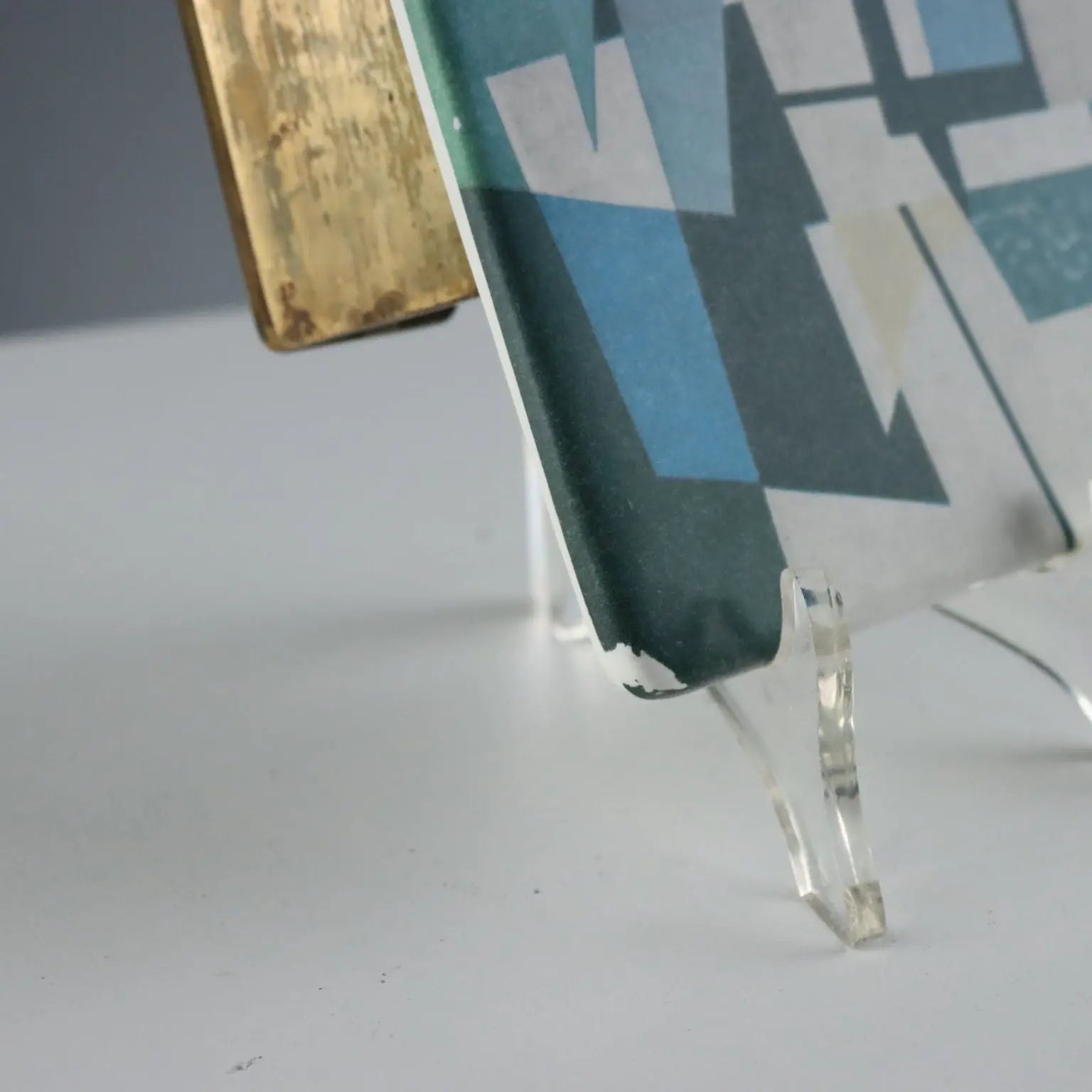 Vintage Handles Brass Plastic Geometric Pattern 1950s-60s