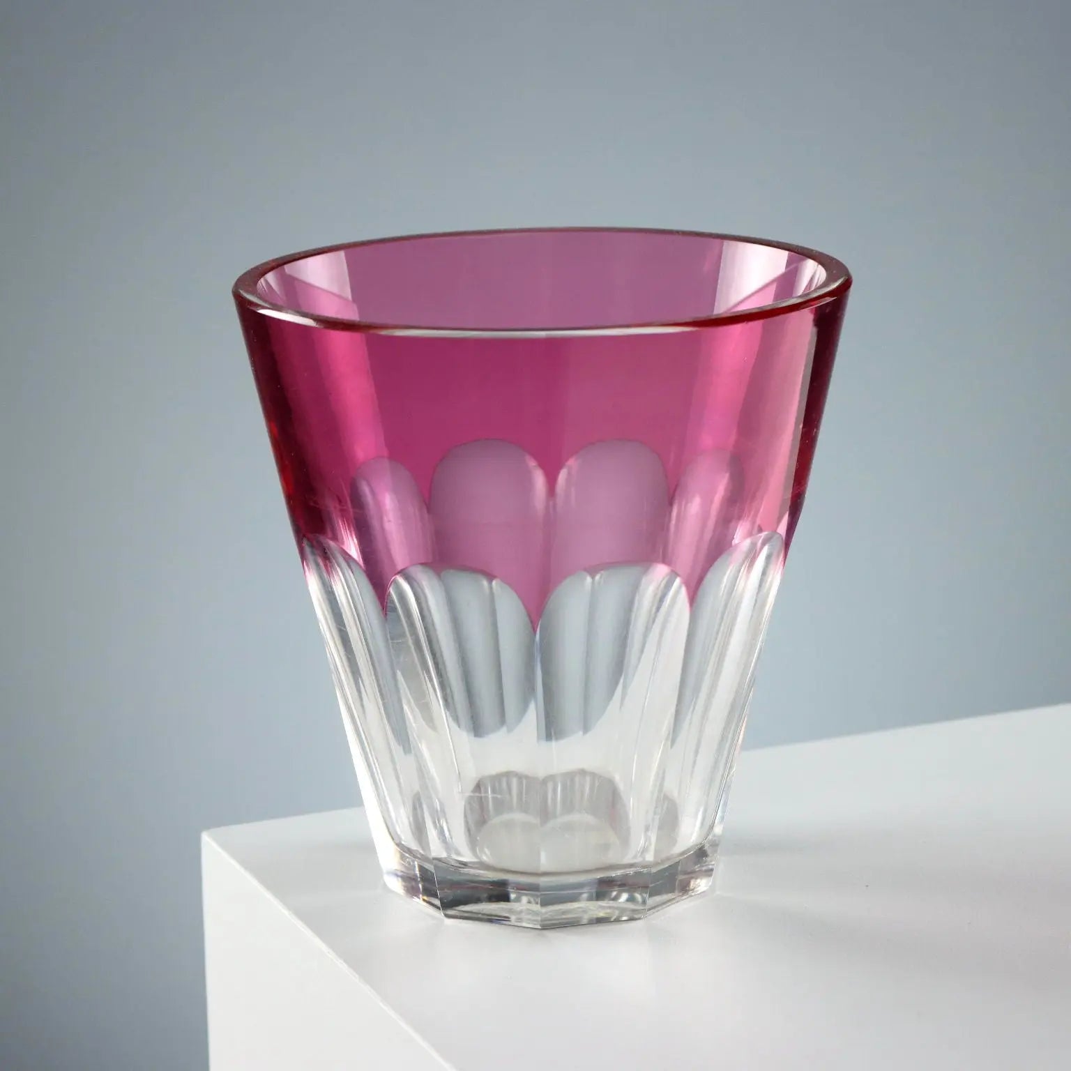 Vintage Crystal Vase Val Saint Lambert Manufacture XX Century