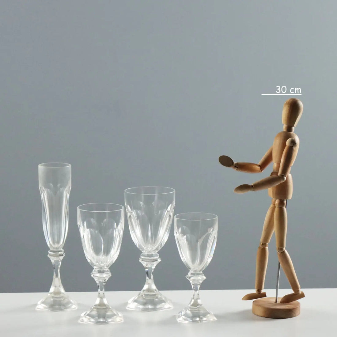Vintage Glasses Set Chambord Saint Louis France 1970s