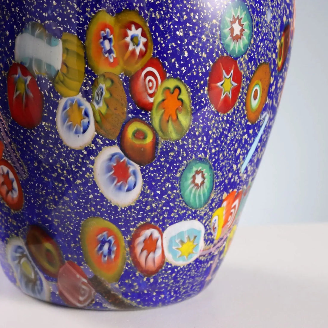 Vintage Vase Murano Glass Multicoloured Italy 1980s