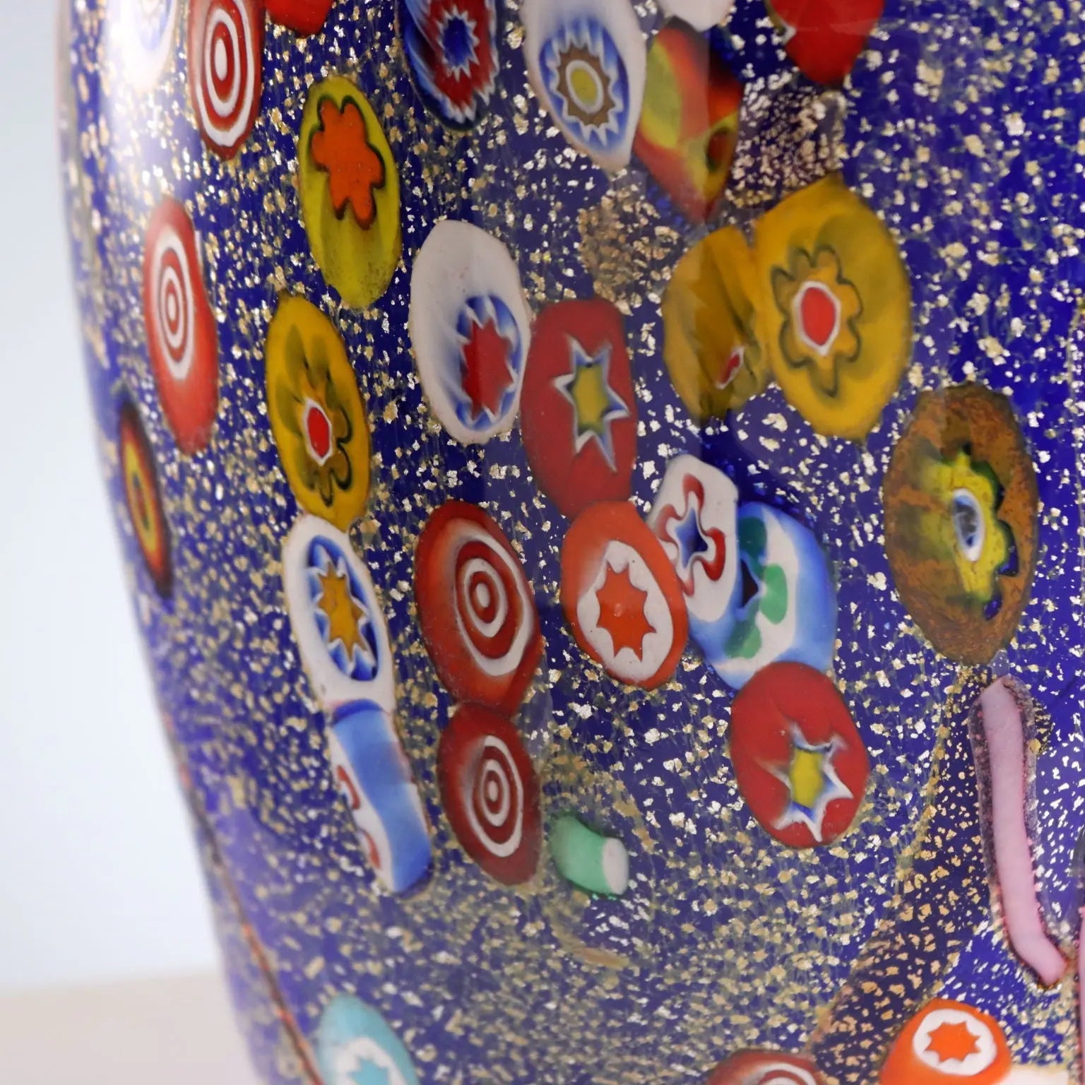 Vintage Vase Murano Glass Multicoloured Italy 1980s