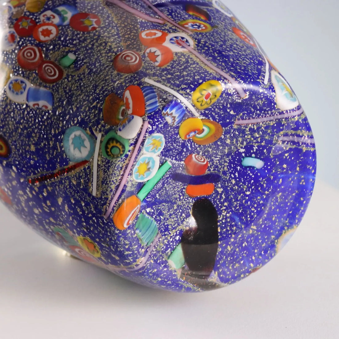 Vintage Vase Murano Glass Multicoloured Italy 1980s