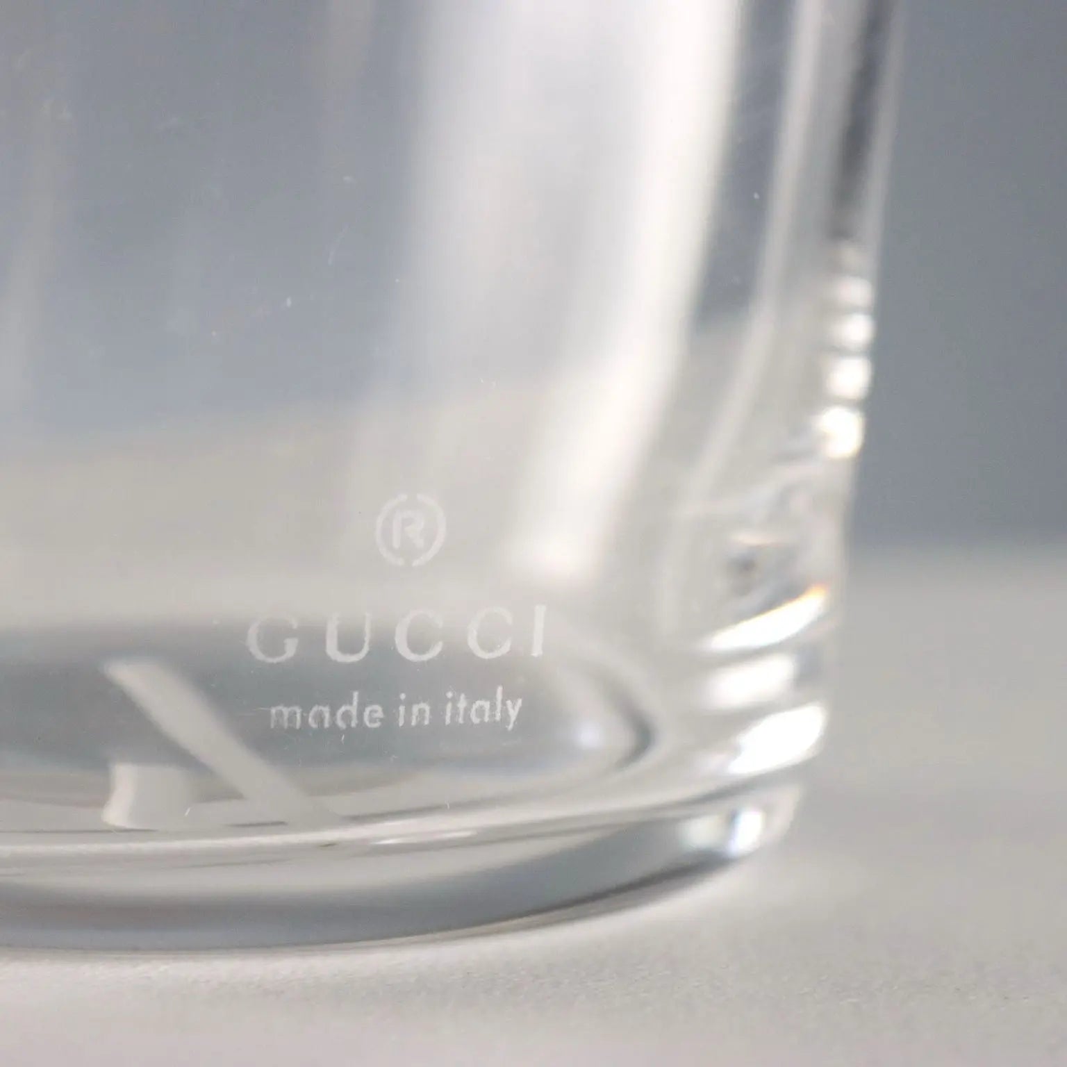 Vintage Gucci Glasses Transparent Glass Italy XX Century