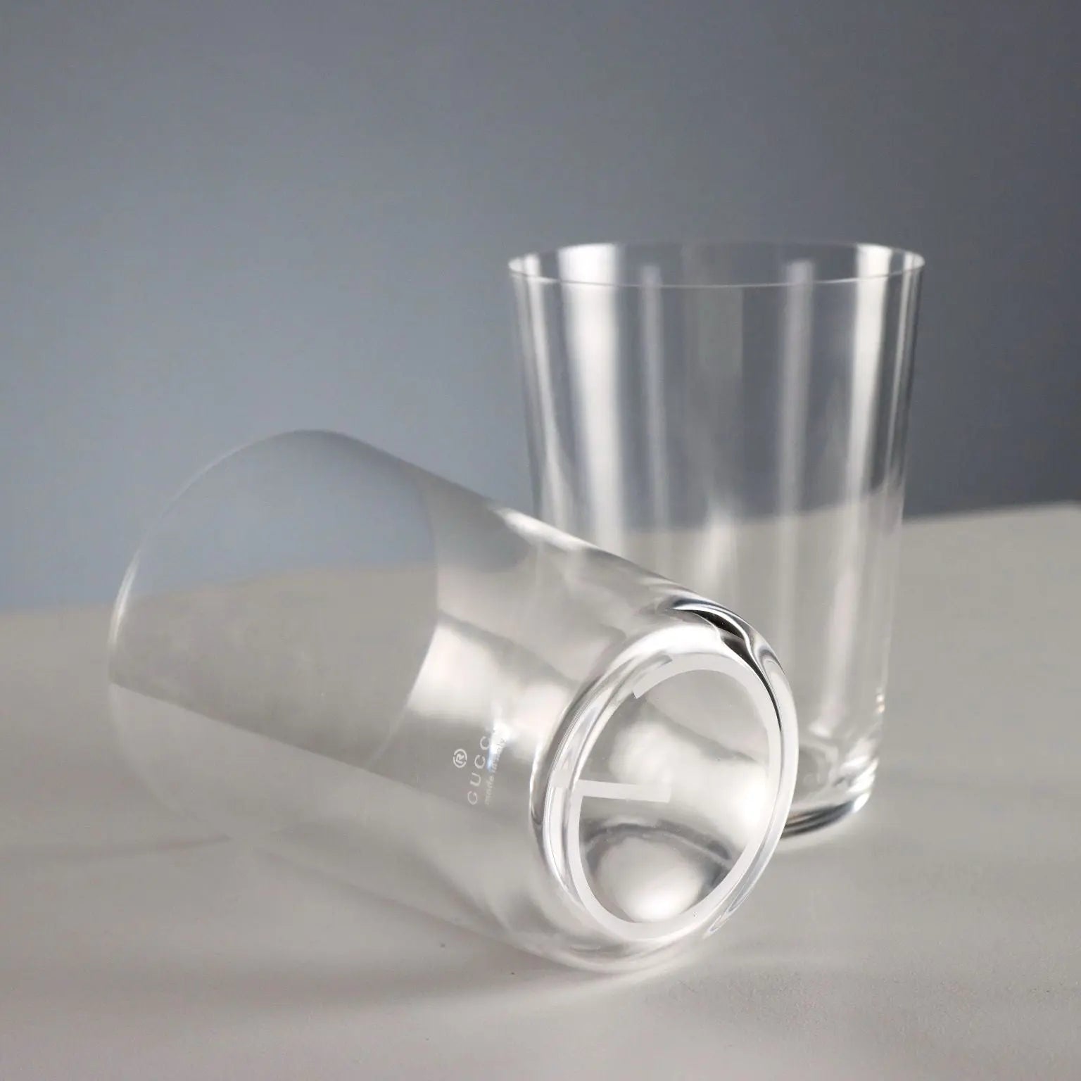 Vintage Gucci Glasses Transparent Glass Italy XX Century