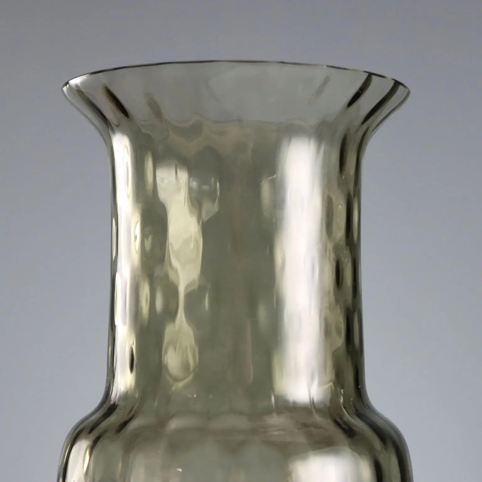 Vintage Vase Smoked Glass Murano Manufacture Italy 1960s
