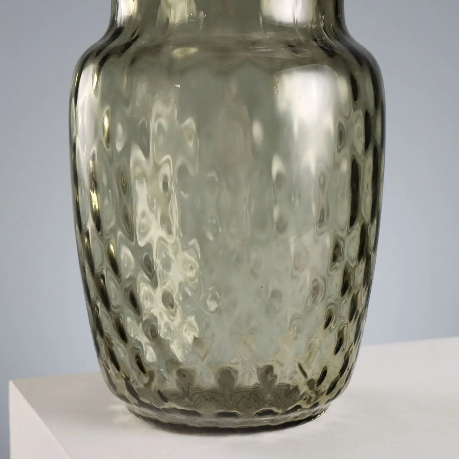 Vintage Vase Smoked Glass Murano Manufacture Italy 1960s
