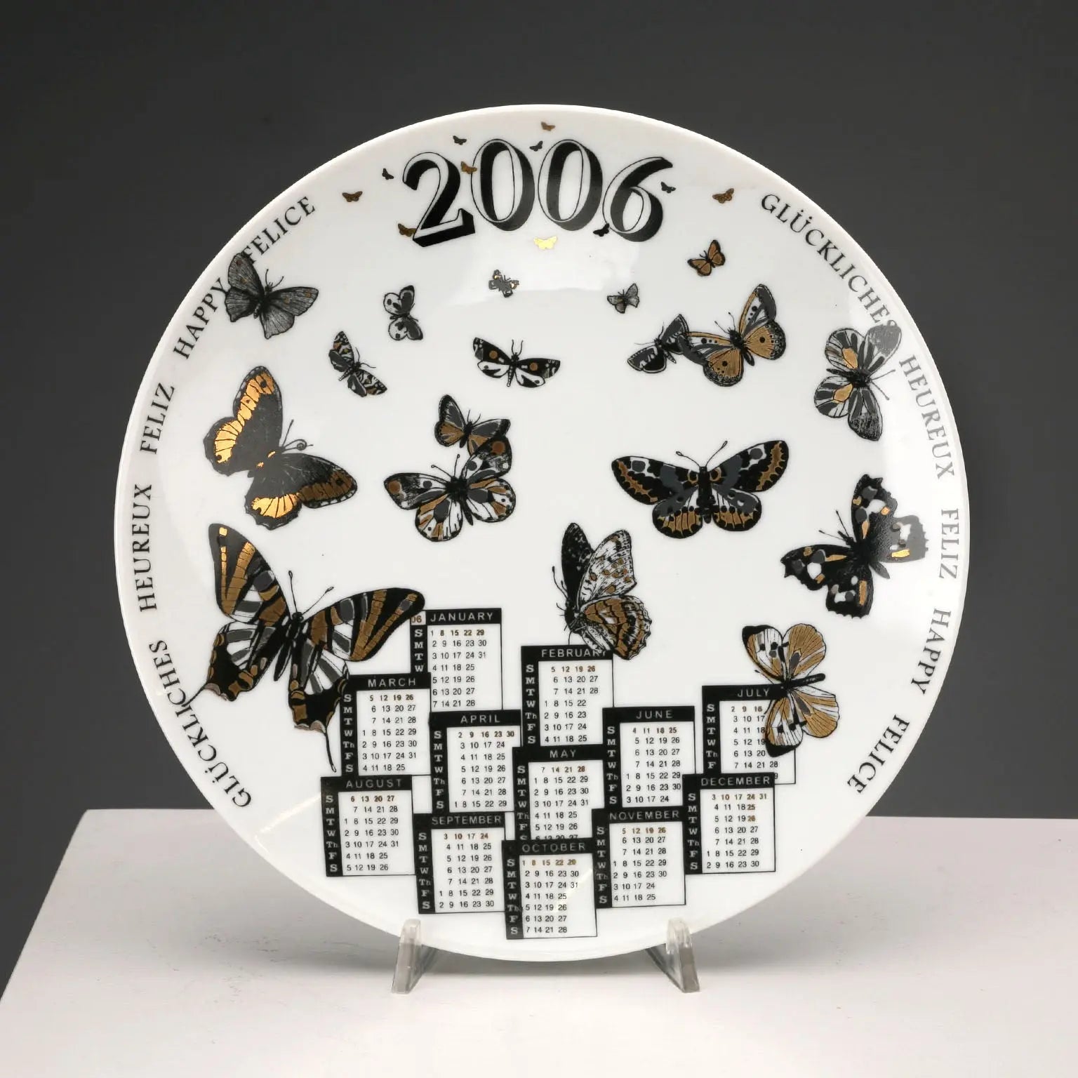 Piero Fornasetti Calendar Series Plate Porcelain Italy 2006