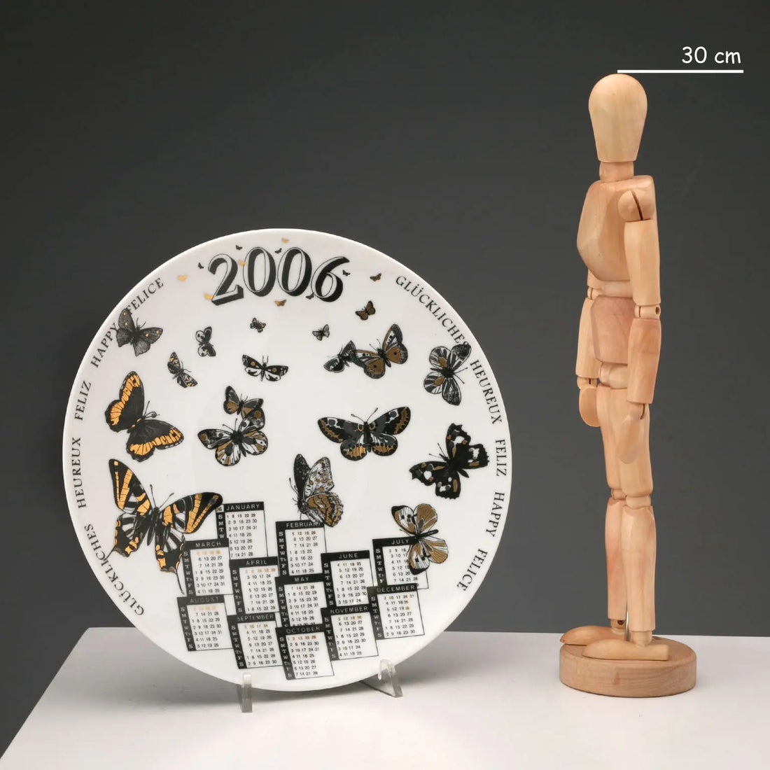 Piero Fornasetti Calendar Series Plate Porcelain Italy 2006