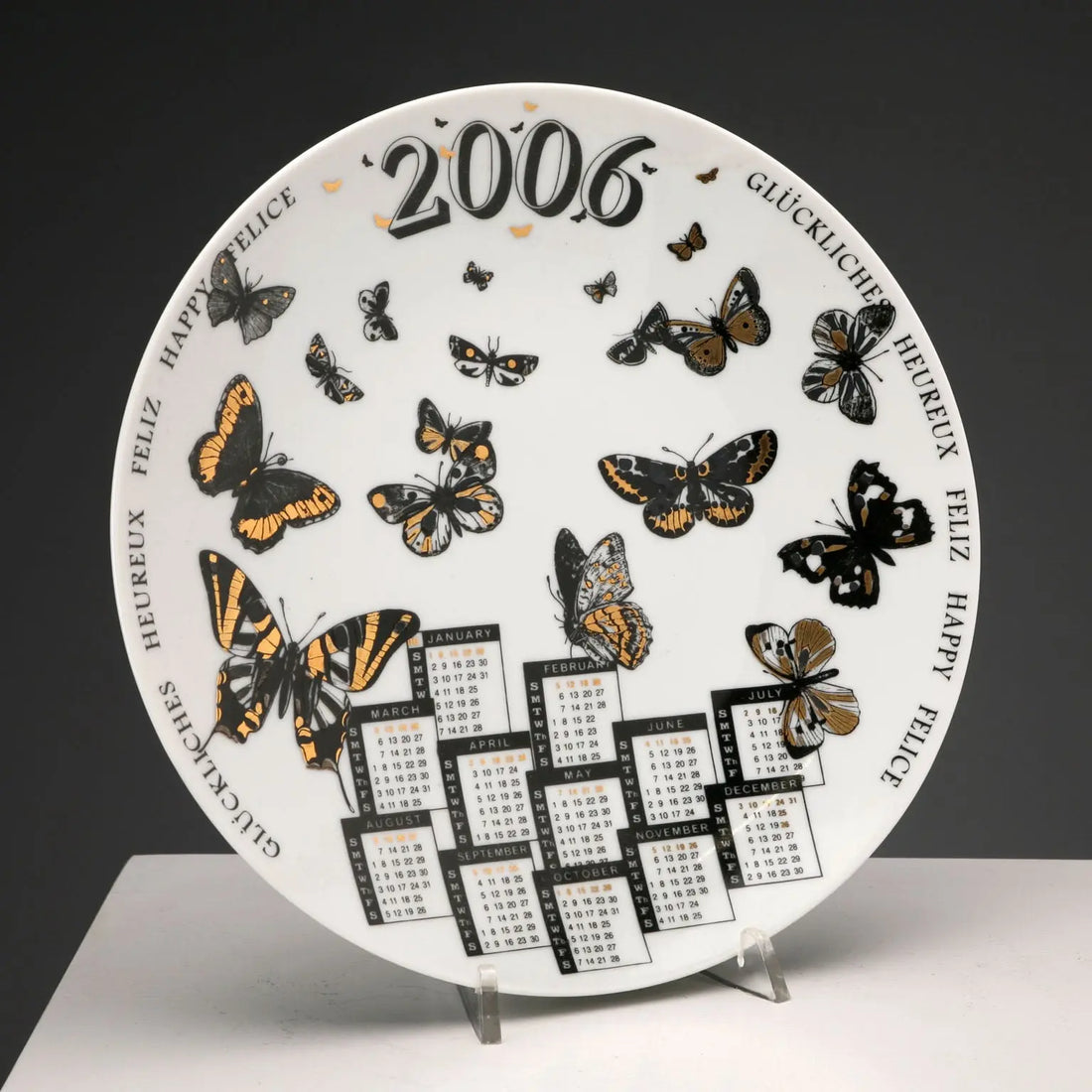 Piero Fornasetti Calendar Series Plate Porcelain Italy 2006