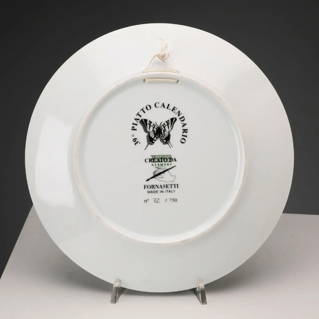 Piero Fornasetti Calendar Series Plate Porcelain Italy 2006