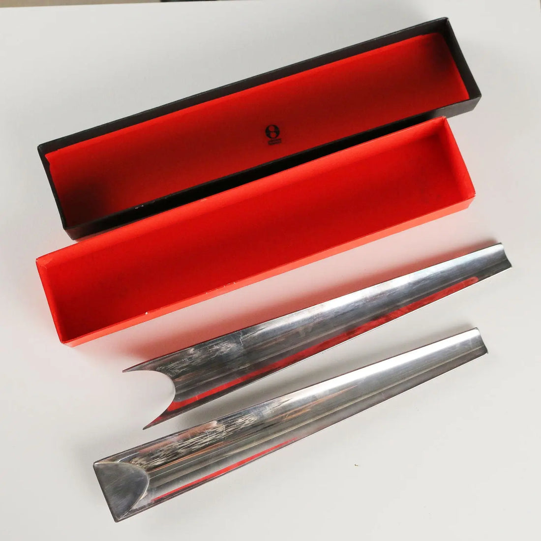 Lino Sabattini Salad Cutlery Union Silvered Metal Italy 1975