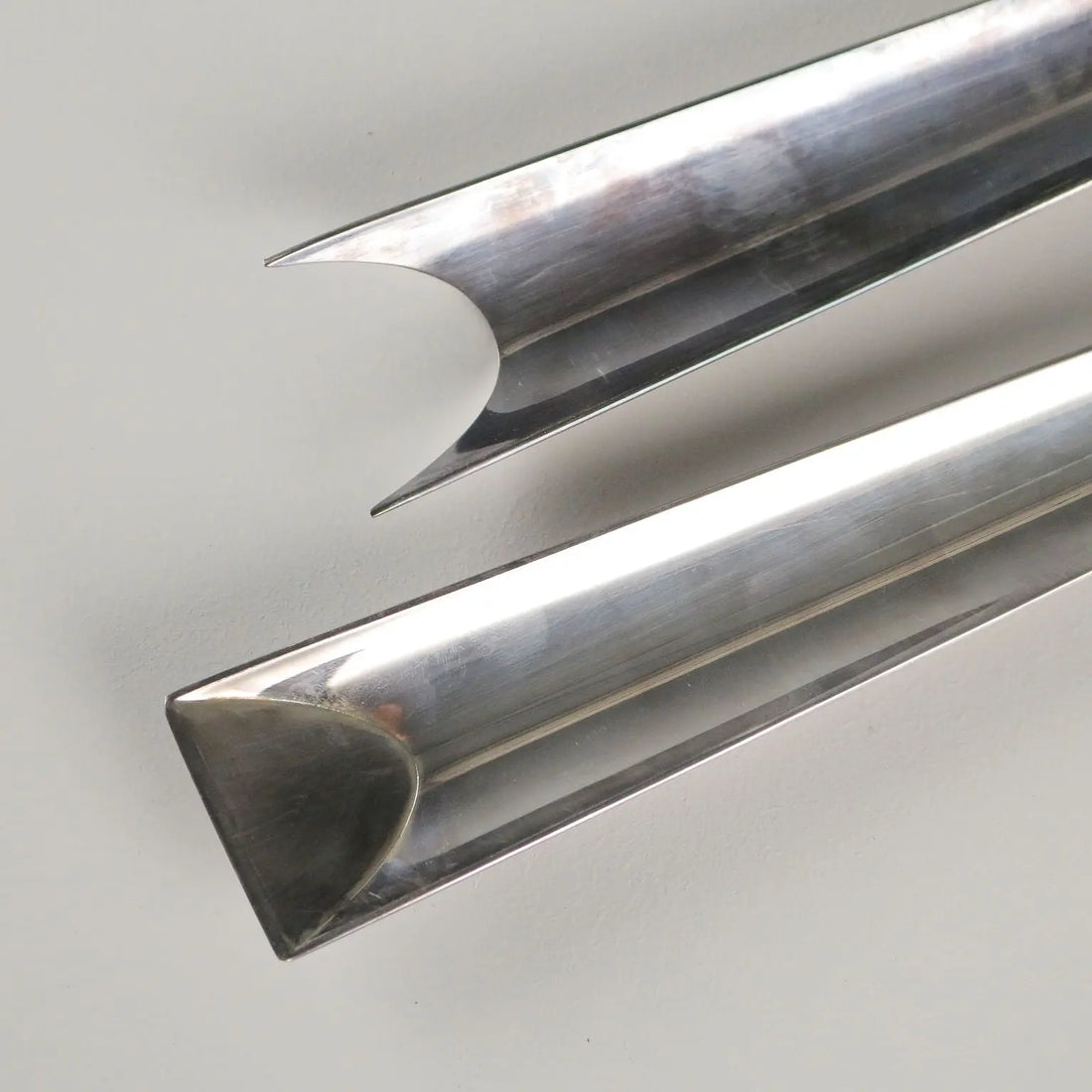 Lino Sabattini Salad Cutlery Union Silvered Metal Italy 1975